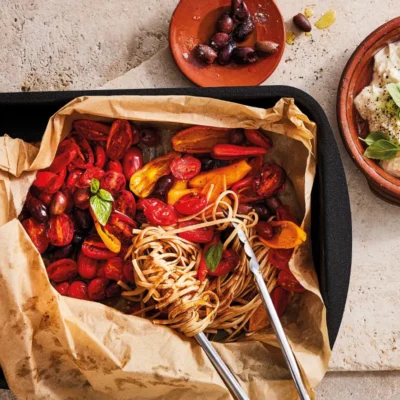 Roasted tomato-and-pepper pasta