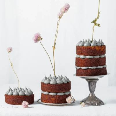Black sesame-and-miso cake