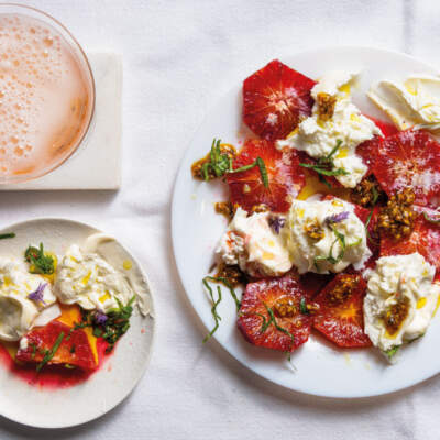 Cheat’s burrata and blood orange salad