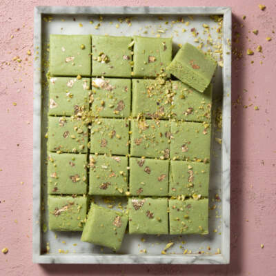 Creamy pistachio burfee