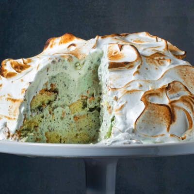 Easy choc-mint baked Alaska