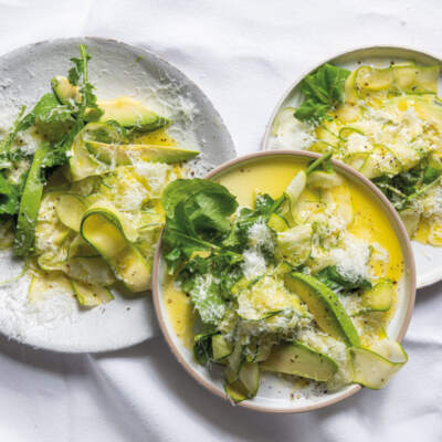 Raw baby marrow salad