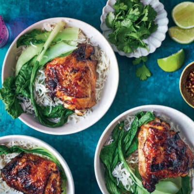 Air-fryer Thai sticky chicken thighs