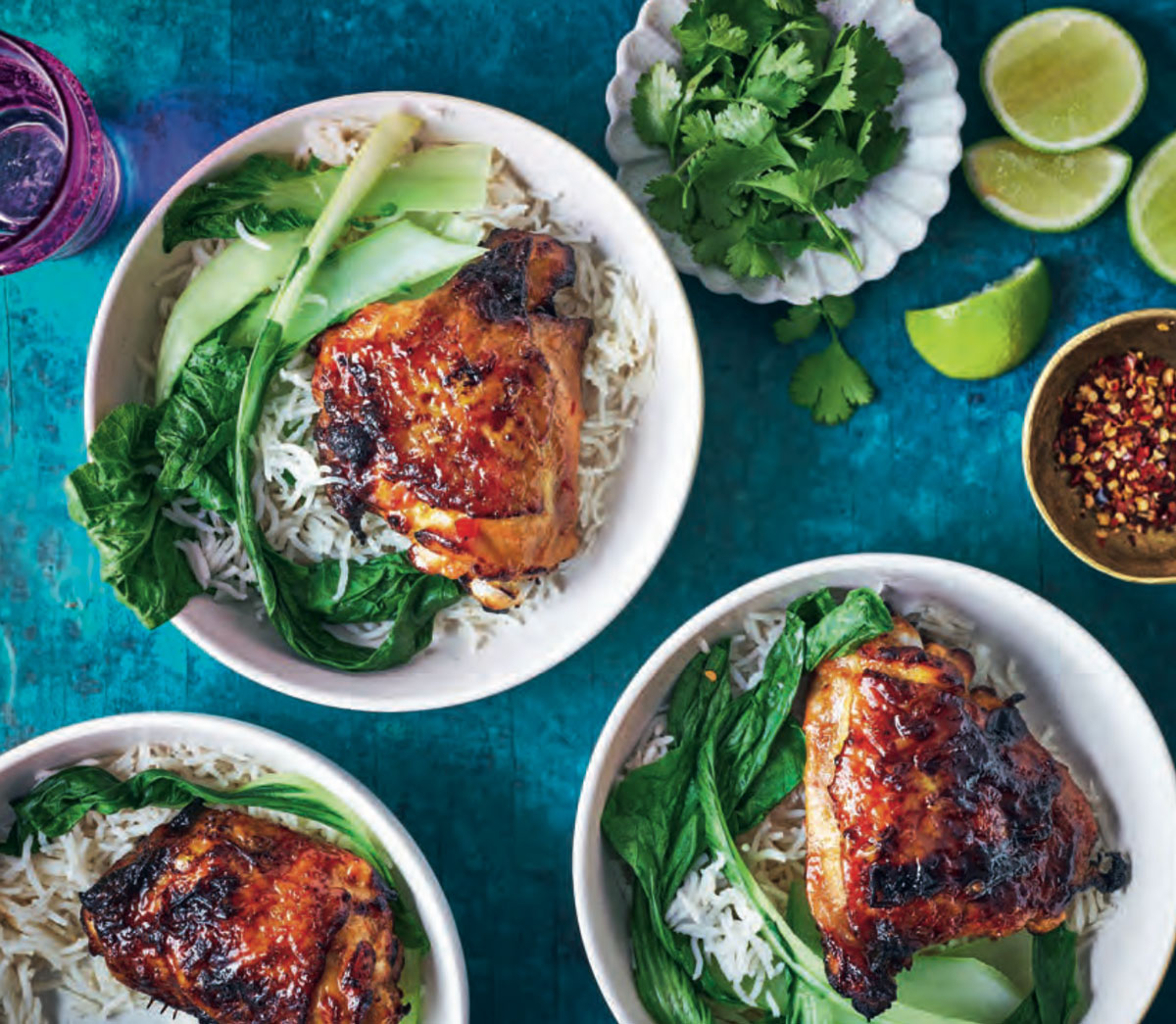 Air-fryer Thai sticky chicken thighs