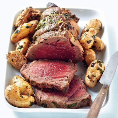 Air-fryer roast beef with herbs