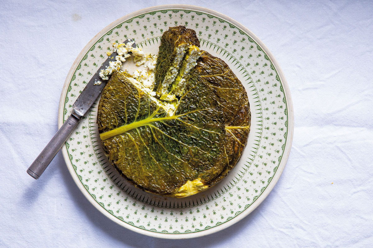 SAVOY CABBAGE-AND- LEMONY RICOTTA BAKE