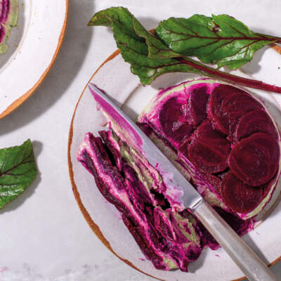 Beetroot-and-green harissa terrine