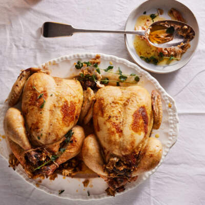 Maple-butter roast chicken