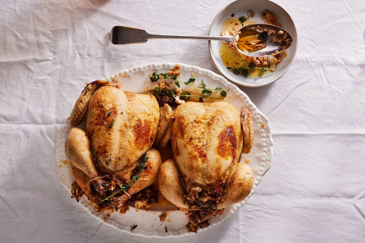 Maple-butter roast chicken