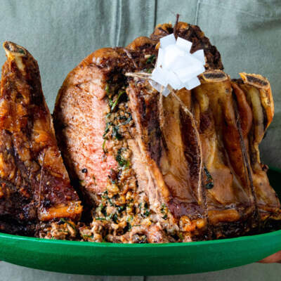 Mushroom-stuffed roast beef