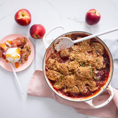 Nectarine-and-oat crumble