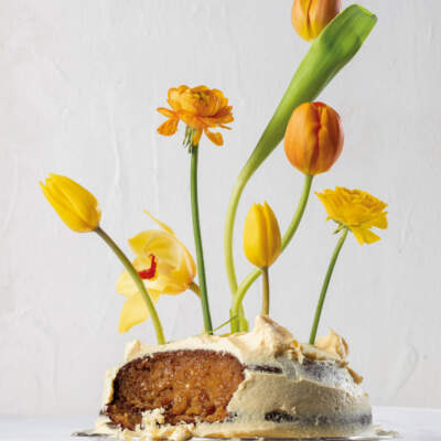 Malva pudding cake with custard icing