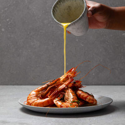 Lurpak® lemon, garlic and black pepper buttered prawns
