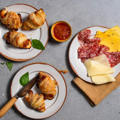 Savoury cheat’s croissants