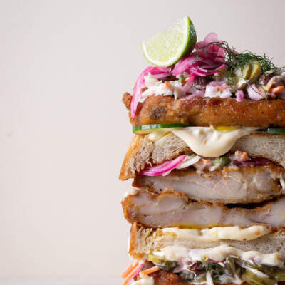 Southern-fried chicken sando