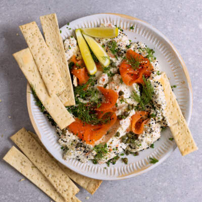Trout-and-cream cheese platter