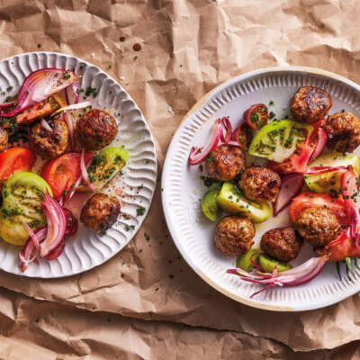 Chicken liver-and-pork meatballs
