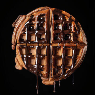 Chocolate waffles with miso chocolate