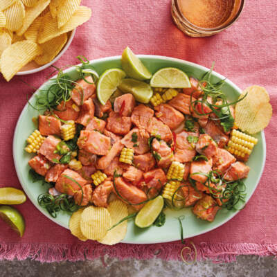 Herby trout ceviche