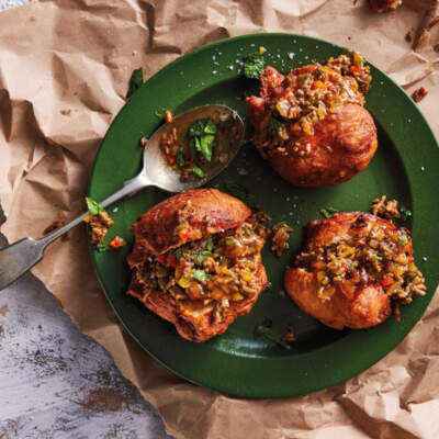 Hot spicy mince with magwinya