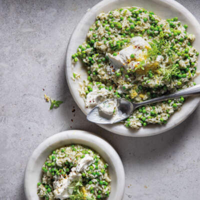 Pea-and-basil risotto