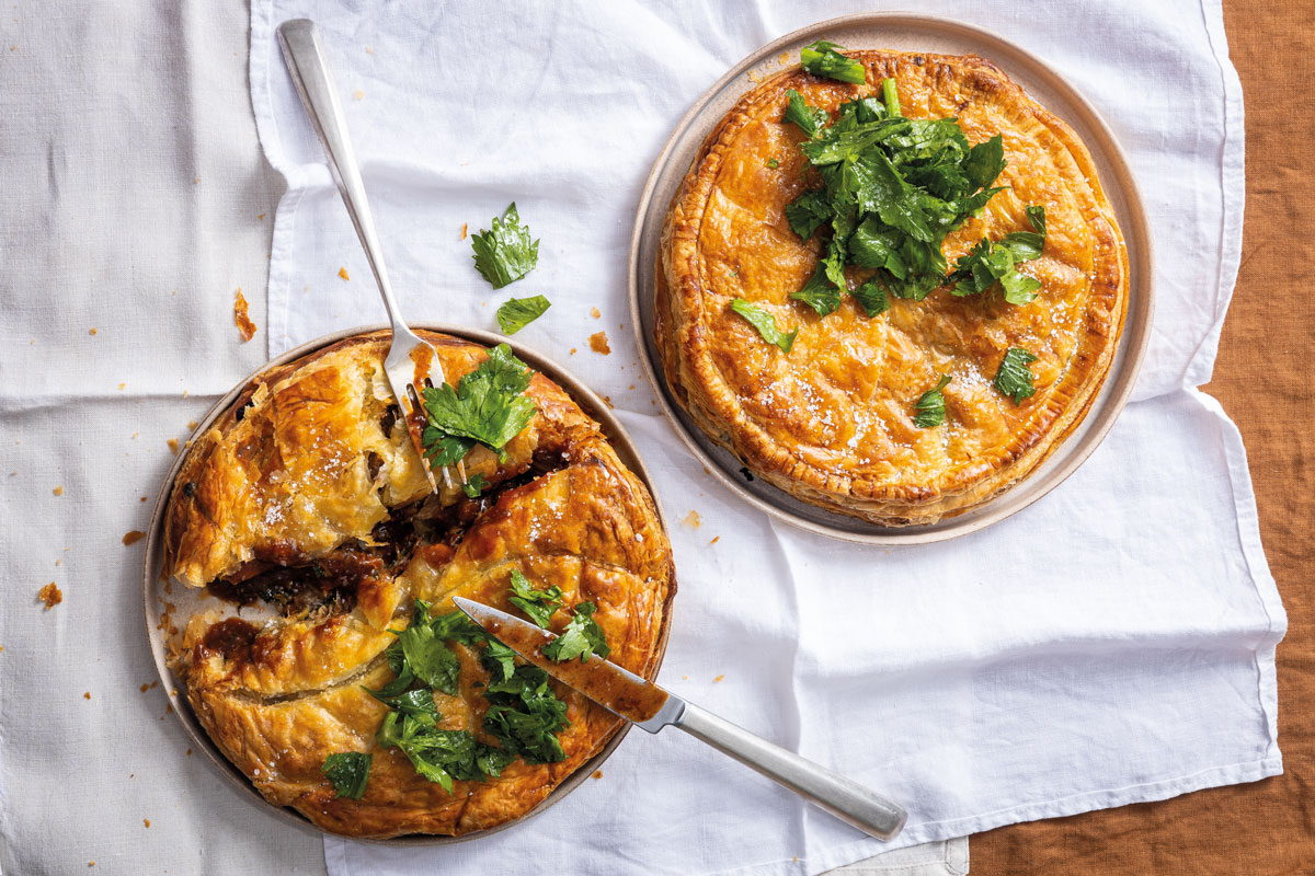 Slow-roasted lamb shoulder pie