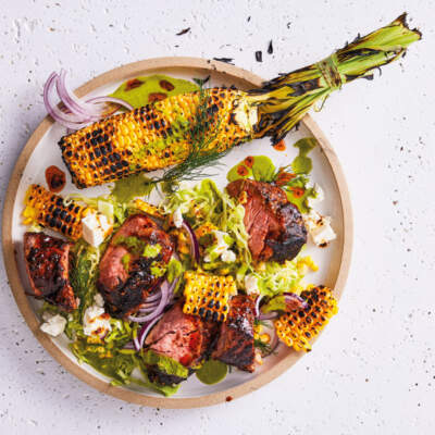 Smokey pork with charred corn