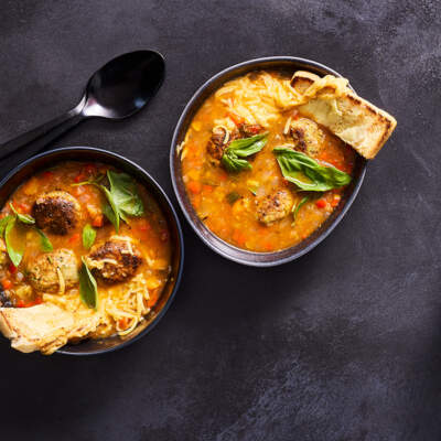 Italian tuna meatball soup