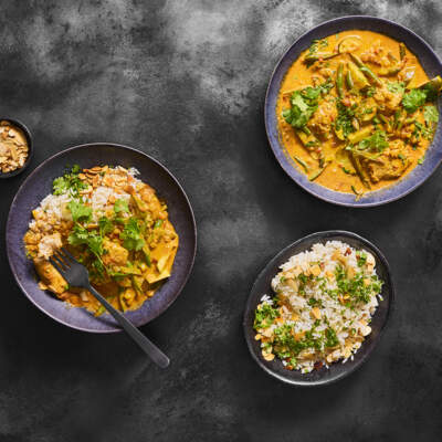 Masala hake with fragrant rice