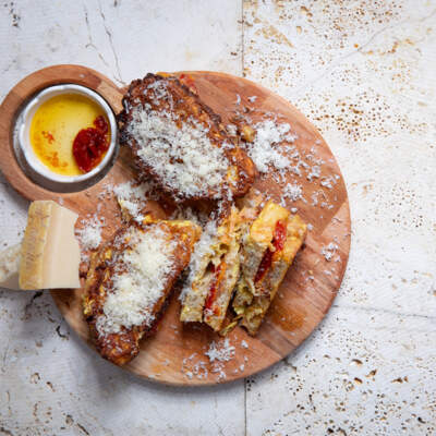 Grana Padano-crusted French toast 
