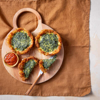 Creamy spinach-and-potato tarts