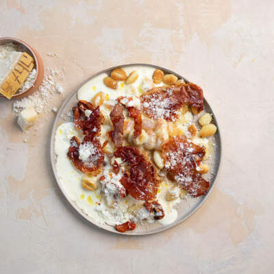 Cheesy gnocchi with Parma ham
