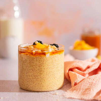 Mango amaranth pudding