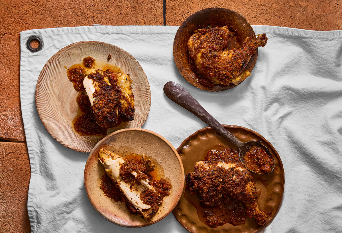 Baked chicken with home-made “nduja”