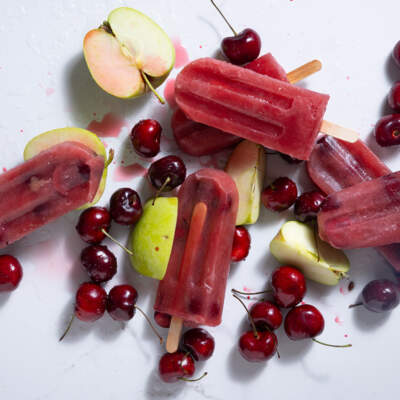 Apple & cherry lollies