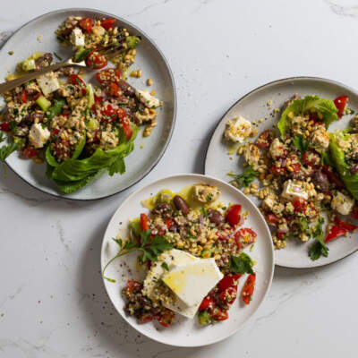 Chicken-and-bulgur wheat Greek salad