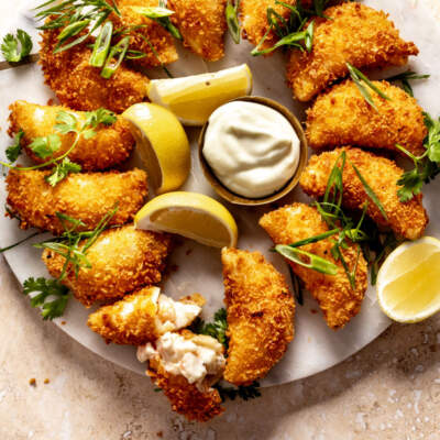 Creamy prawn halfmoons