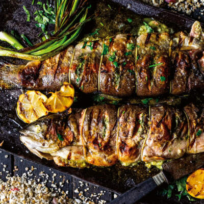 Lemon-and-herb butter stuffed trout