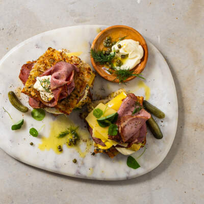 Sauerkraut rösti stacks