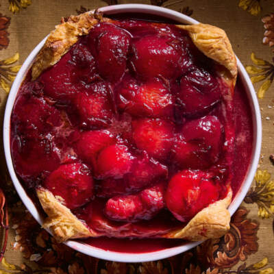 Plum tarte tatin