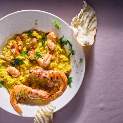 Seafood risotto with saffron