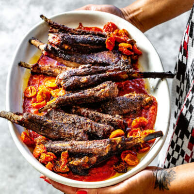 Slow grilled lamb ribs