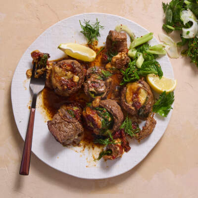 Mediterranean venison pinwheels