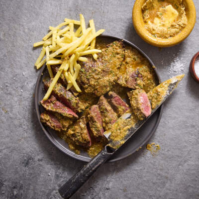 Venison steak with cowboy butter