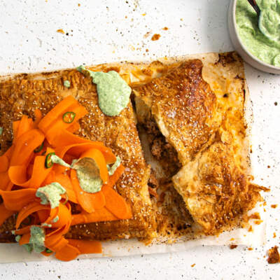 Boerewors pie with carrot pickle