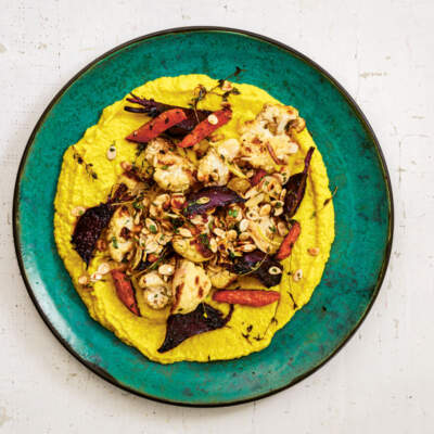 Buttered bambara with toasted egusi relish