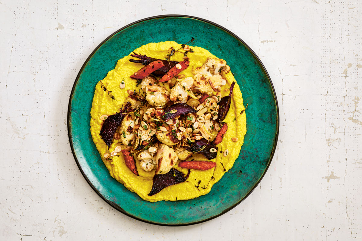 Buttered bambara with toasted egusi relish