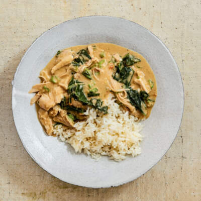 Chicken, cassava leaf and peanut butter stew