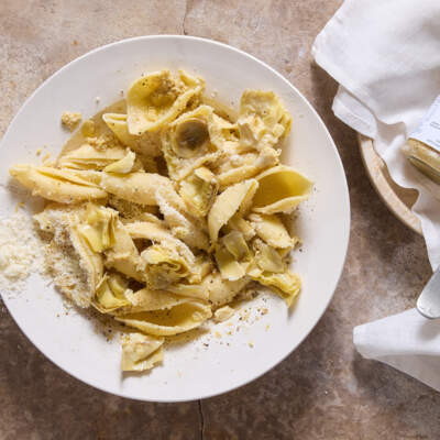 Truffle-and-artichoke pasta with Parmesan